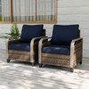 EAGLE PEAK Patio Chair Curved Armrest, Rattan Patio Furniture, 2 Chairs - 2 of 4