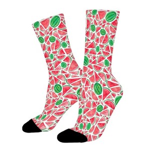 Watermelon Women Printed Crew Socks Funny Funky Socks Soft Polyester Novelty Gifts for Artists Men - 1 of 1