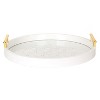 Kate and Laurel Caspen Tray, 15.5" Diameter, White and Gold - 2 of 4