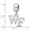 Black Bow Jewelry Sterling Silver Wake Forest Demon Deacons NCAA Bead Charm - 3 of 4