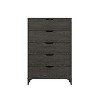 Galano Lilay 5-Drawer Chest of Drawer (46.4 in. H x 15.6 in. W x 30.7 in. D) in Dusty Gray Oak, Knotty Oak, Dark Gray Oak - 2 of 4