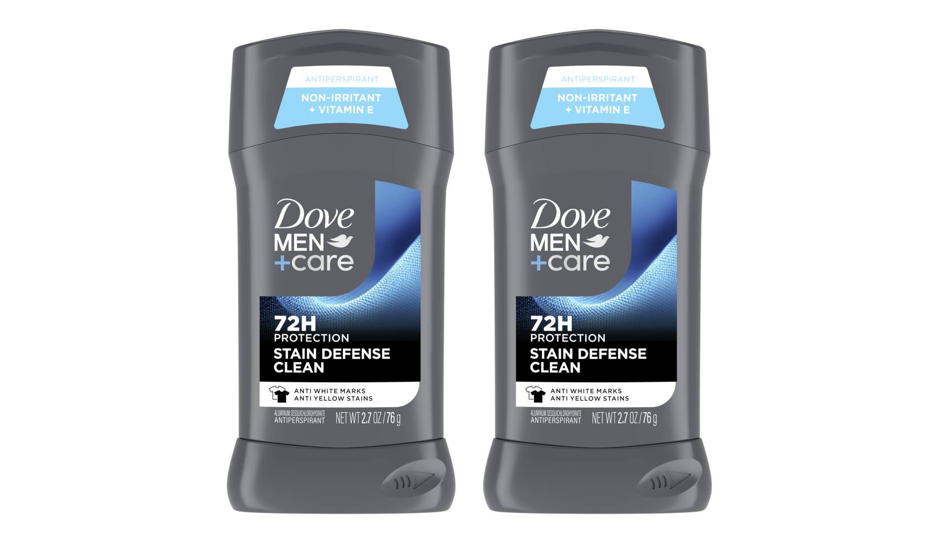 Dove Men+Care Antiperspirant & Deodorant Stick Twin Pack - Stain Defense Clean - 2.6oz/2ct: Underarm Use