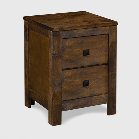 Stratford 2 Drawer Nightstand Classic Brown - Finch: Bedside Storage ...