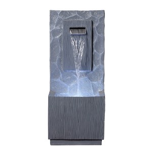 Teamson Home 32" Fiberglass and Polyresin Waterfall Fountain Gray - 1 of 4