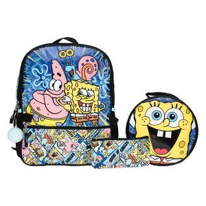 Sponge Bob 5 PC Backpack Set, Girls & Boys School Bag 16 with Front Zip Pocket - 1 of 4
