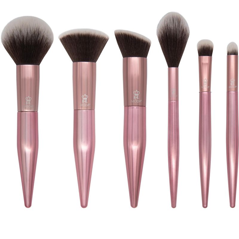 MODA Brush Limited Edition Rose 6pc Makeup Brush Set, Includes- Powder, Complexion, and Eye Makeup Brushes, 1 of 12