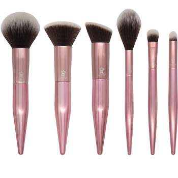 MODA Brush Limited Edition Rose 6pc Makeup Brush Set, Includes- Powder, Complexion, and Eye Makeup Brushes