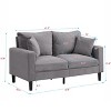 NicBex 57.9 Inch Corduroy High Resilience 2-Seater Sofa with 2 Throw Pillows for Living Room,Bedroom,Apartment - 3 of 4