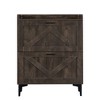 TIRAMISUBEST Shoe Cabinet with 2 Flip Drawers& Open Shelves - Brown Mobile File Cabinet - 4 of 4