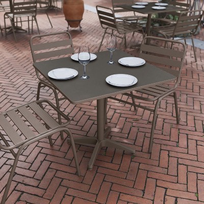 Mellie 31.5'' Bronze Square Metal Indoor-Outdoor Table