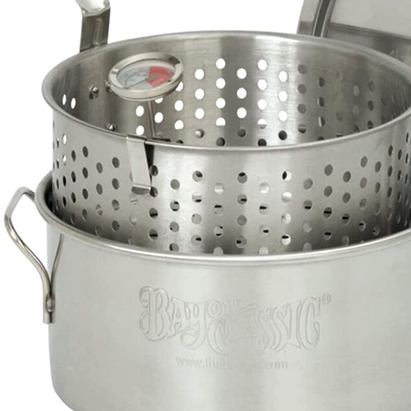 Bayou Classic Durable 10 Qt. Stainless Steel Fry Pot/Perforated Basket (2 Pack), 2 of 7