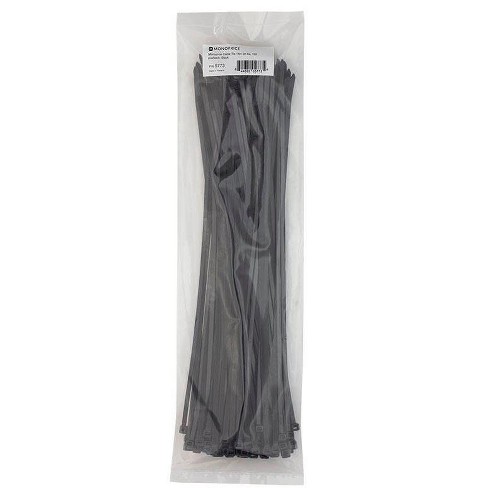 100-Piece/Pack Monoprice 105801 12-Inch50LBS Releasable Cable tie Black