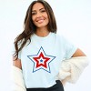 Simply Sage Market Patriotic Three Star Garment Dyed Tee - L - Chambray - 2 of 4