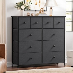 WOWLIVE 10 Drawers Dresser, Wooden Dresser, Chest of Drawers with Fabric - 1 of 4