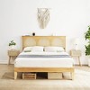 Bed Frame with Rattan Headboard, Boho Cane Platform Bed Frame with LED Lights - image 3 of 4