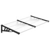 vidaXL Door Canopy Black and Transparent 60"x35.4" Polycarbonate - 2 of 4