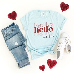 Simply Sage Market Women's Hello Valentine Stacked Short Sleeve Graphic Tee - 1 of 4