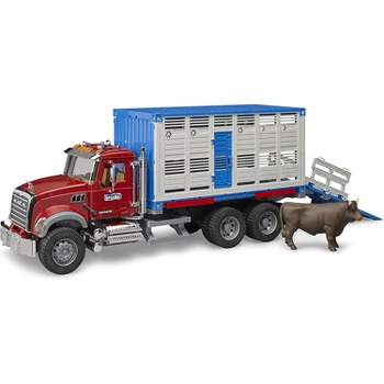 Bruder 02830 Mack Granite Cattle Transportation Truck with 1 Cattle