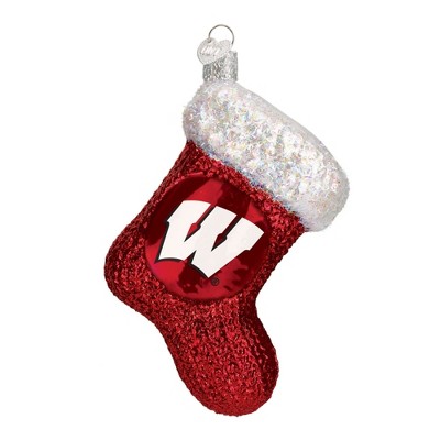 Old World Christmas Blown Glass Ornament for Christmas Tree, University of Wisconsin Stocking