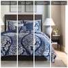 7 Pcs Bed in a Bag Luxury Design Damask Pattern Comforter Set, 100% Cotton Premium Touch Embroidered Detail All Season Bedding Set - 3 of 4
