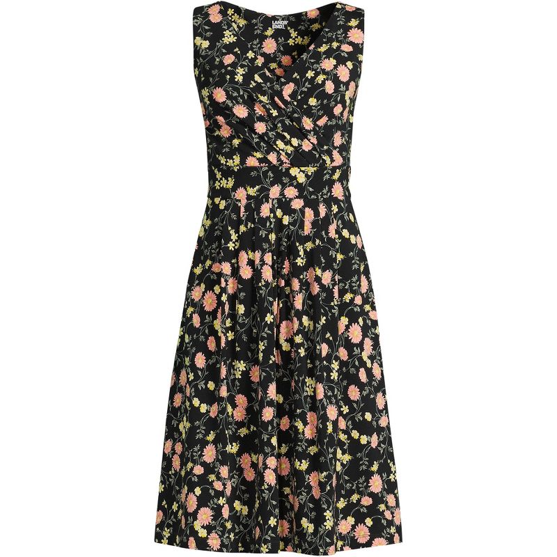 Lands' End Women's Cotton Modal Pleated Fit and Flare Dress, 2 of 3