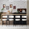 18.9"Set of 2 modern teddy fabric upholstered bar stools - Metal base high stool - Suitable for kitchen,Black+Golden - 4 of 4