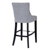 WestinTrends 29" Linen Tufted Buttons Upholstered Wingback Bar Stool (Set of 3) - 4 of 4
