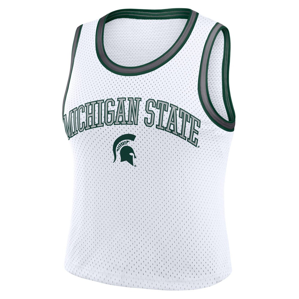 NCAA Michigan State Spartans Women's White Cropped Jersey - XL