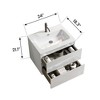 NicBex Floating Bathroom Vanity with Sink and Faucet Holes,Bathroom Sink Vanity with 2 Drawers,Oak/Walnut/White/Gray - 3 of 4
