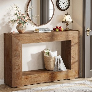 MAYEERTY Farmhouse Console Table, 55" Hallway Sofa Table With Geometric Base - 1 of 4