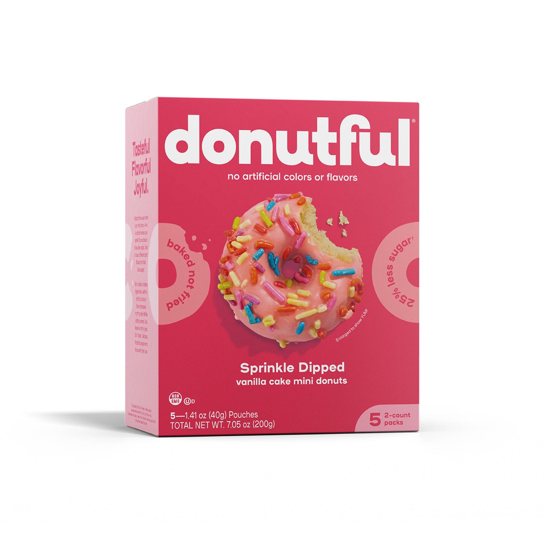 Donutful Pink Dipped Sprinkle Mini Donuts - 7.05oz/10ct