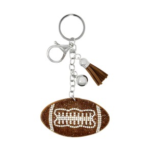 Wrapables Crystal Bling Key Chain Keyring with Tassel Car Purse Handbag Pendant, Football - 1 of 4
