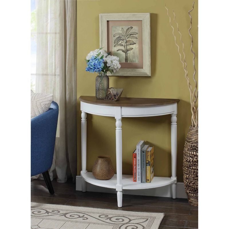 Breighton Home Provencal Countryside Semi-Circular Entryway Table with Lower Shelf, 5 of 11