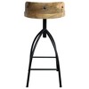 The Urban Port 30-35" Industrial Style Adjustable Swivel Stool with Backrest and Height Options Brown/Black - 2 of 4