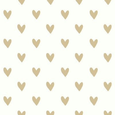 RoomMates Heart Spot Peel & Stick Wallpaper Gold