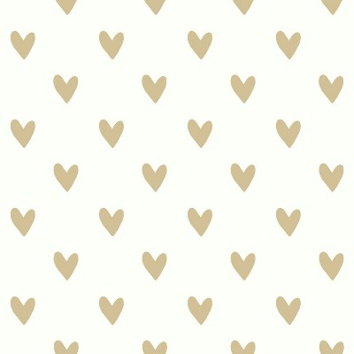 RoomMates Heart Spot Peel & Stick Wallpaper Gold