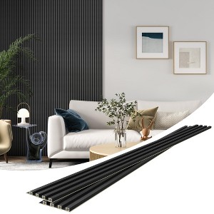 8 Pack 96 in. x 6 in.  Slat Wall Panels, WPC Soundproof 3D Wall Panel for Interior Wall Decor - 1 of 4