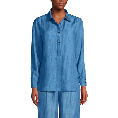 Lands' End Women's TENCEL Fibers Twill Popover Shirt