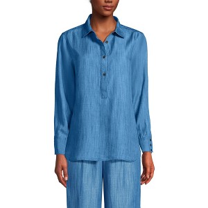 Lands' End Women's TENCEL Fibers Twill Popover Shirt - 1 of 4