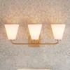 LLHZSY Bathroom Vanity Wall Light Brass 3-Light Conical Milky White Glass Sconces - 2 of 4