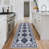 Washable Vintage Rug Non Slip Low Pile Rug Soft Throw Floor Cover Floral Foldable Indoor Carpet for Living Room Bedroom Playroom Nursery - 3 of 4
