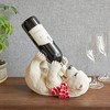 True Cheery Cub Polyresin Wine Bottle Holder - Table Top and Counter Wine Rack, Set of 1, Animal Home Decor, White, Holds 1 Standard Wine Bottle - image 2 of 4