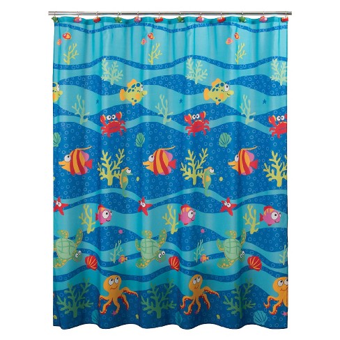 Blue Tropical Fish Shower Curtain Hooks