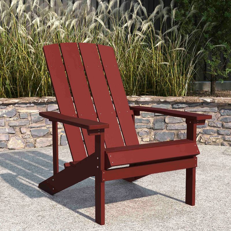 Merrick Lane Azure Adirondack Patio Chairs With Vertical Lattice Back And Weather Resistant Frame, 3 of 16