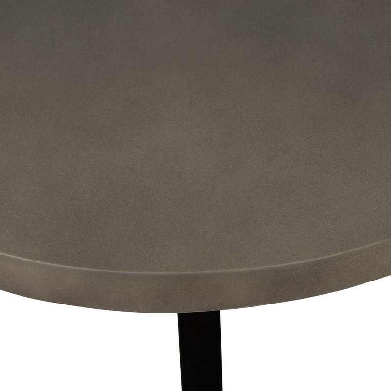 Manchester Modern Concrete and Acacia Round Coffee Table Gray - Armen Living, 4 of 9