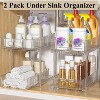 LunaLulinlk 2 Pack Pull Out Bathroom Cabinet Under Sink Organizers and Storage, 2 Tier Clear Multi-Purpose Bathroom Kitchen Pantry - 2 of 4