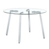 NicBex Round Dining Table Modern Tempered Glass Table for 4 with Metal Legs for Dining Room - 2 of 4