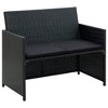 vidaXL 4 Piece Patio Lounge Set with Cushions Poly Rattan Black - 4 of 4
