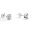 Pompeii3 1ct Halo Round Diamond Studs 14k White Gold - 2 of 4
