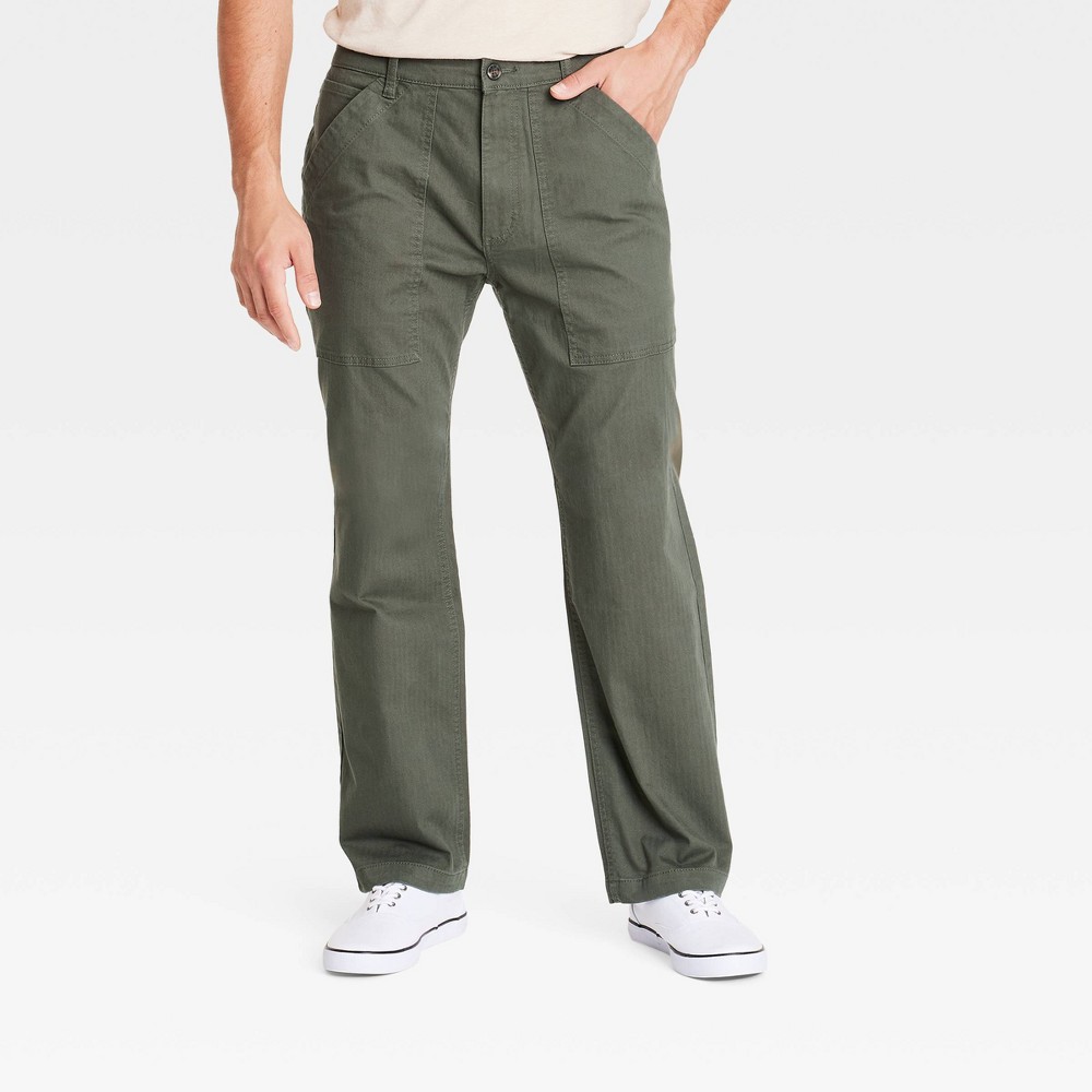 Men's Straight Leg Utility Pants - Goodfellow & Co™ Green 30x32